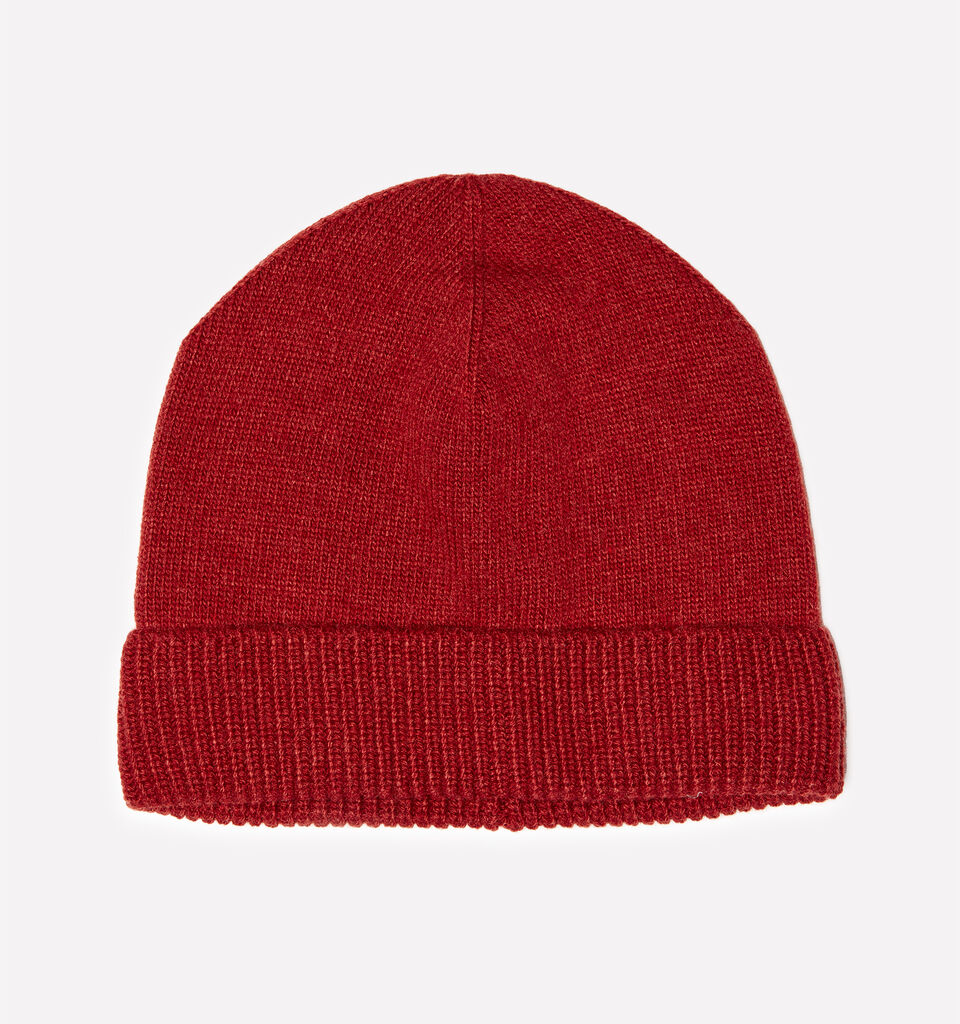 Brick red cashmere blend hat - null - Red | Sisley image number 1